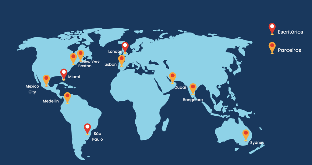 Mapa de presença global da ITPower